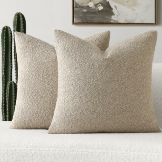 FUTEI Oatmeal Boucle Pillow Covers