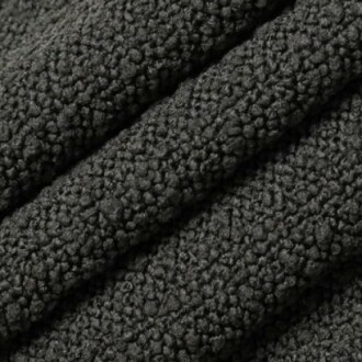 Close-up of black sherpa fleece fabric texture