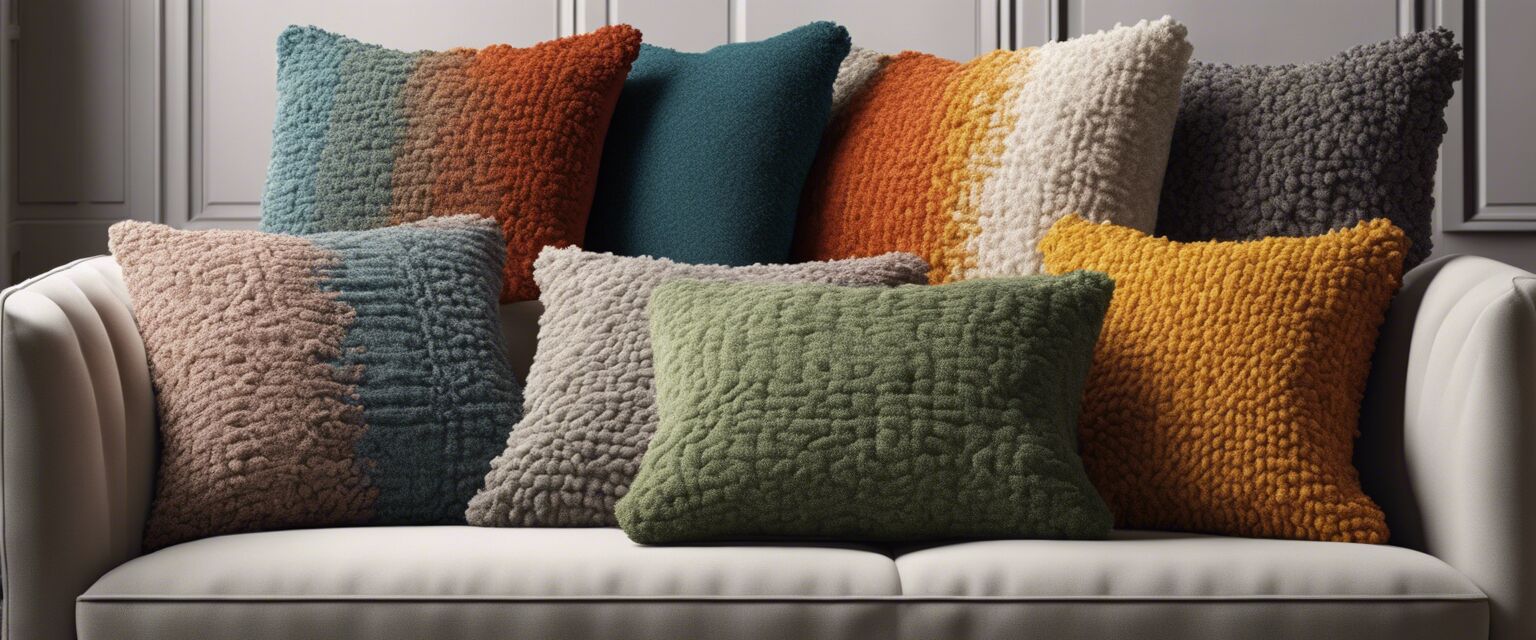 Variety of boucle pillows