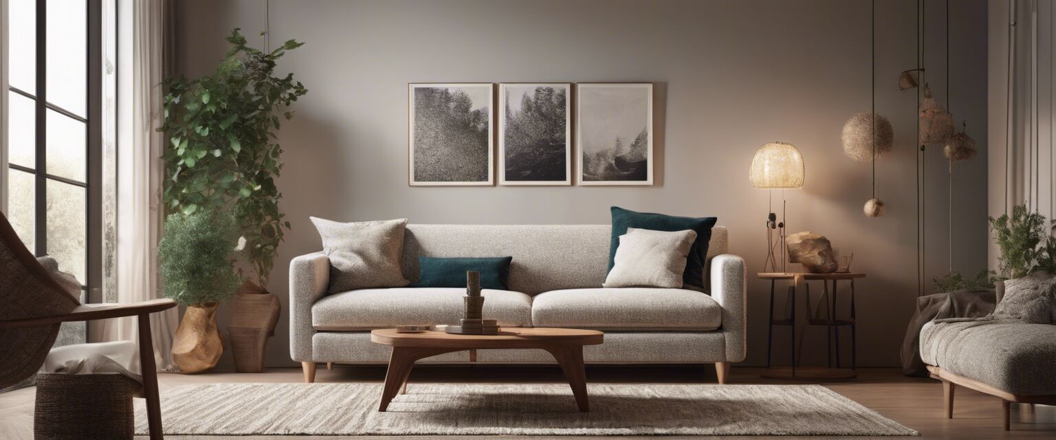 Boucle Sofa in Living Room