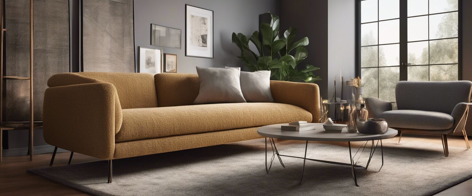 Cozy boucle sofa in a modern living room