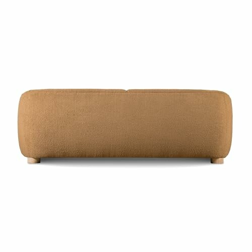 Back view of a brown sofa showcasing its modern structure and elegant design.