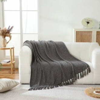 Moonline Boucle Knitted Throw Blanket