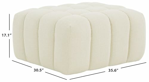 Calyna Cream Boucle Ottoman