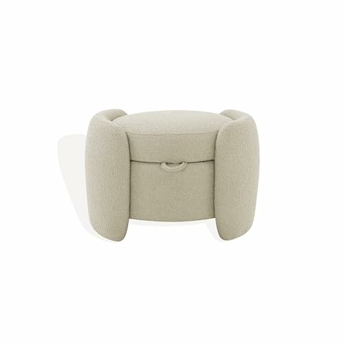 Modern beige ottoman with storage compartment