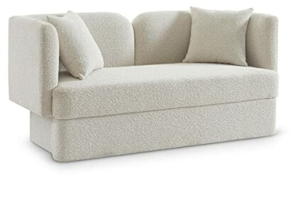 Modern beige sofa with cushions