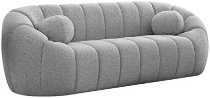 Modern gray sofa with plush cushions