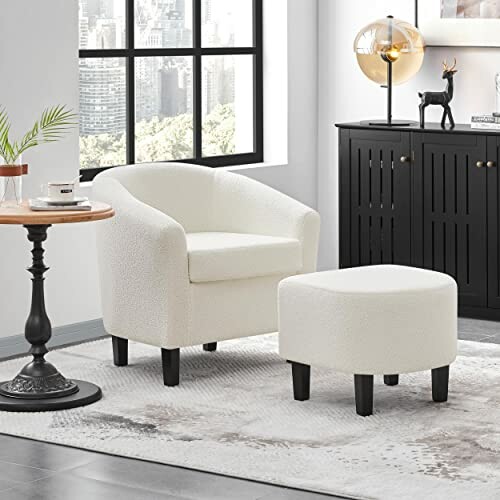 Yaheetech Accent Chair and Ottoman Set