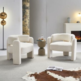 Modern Barrel Sofa Chair Set