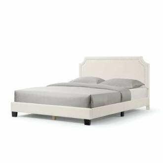 Furniture of America Vivienne Modern Boucle Queen Platform Bed Frame