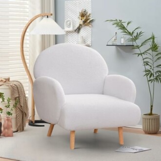 Boucle Fabric Accent Chair