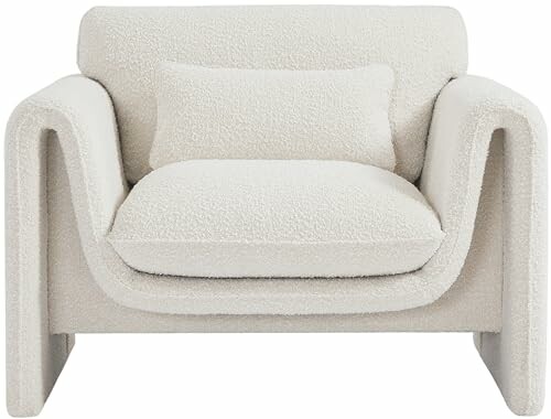 Modern white armchair with cushion