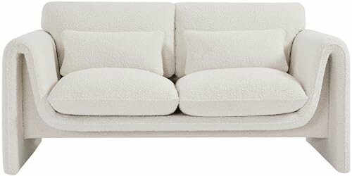 Modern white sofa with cushions