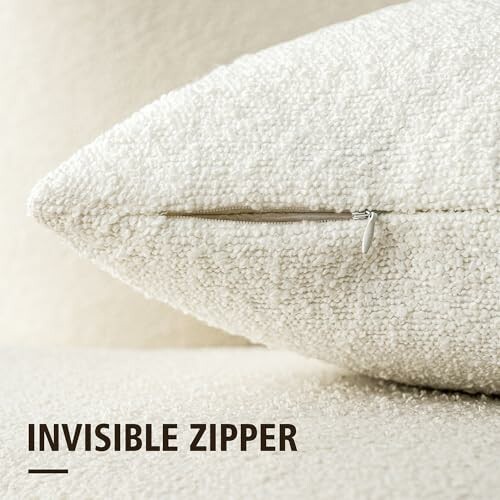 Close-up of a pillow with an invisible zipper.