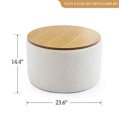 23.6 Modern Round Storage Ottoman