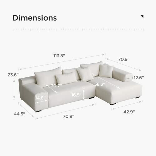 Sectional sofa dimensions with measurements